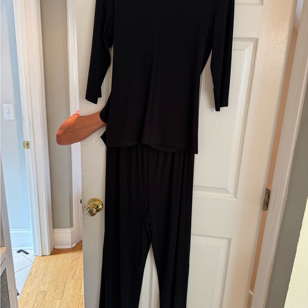 Onyx Nite Sheer Black Blouse and Pants Set